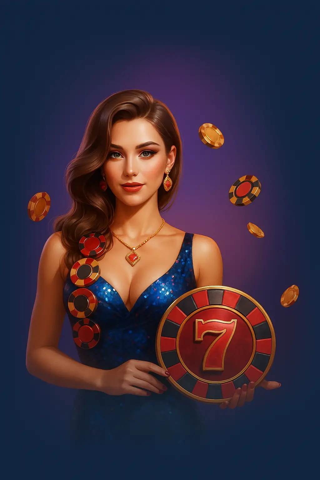 platincasino girl platincasino girl holding a big coin